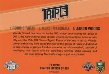 2013 ESP Elite - Triple Threat #TT48 Aaron Woods Back